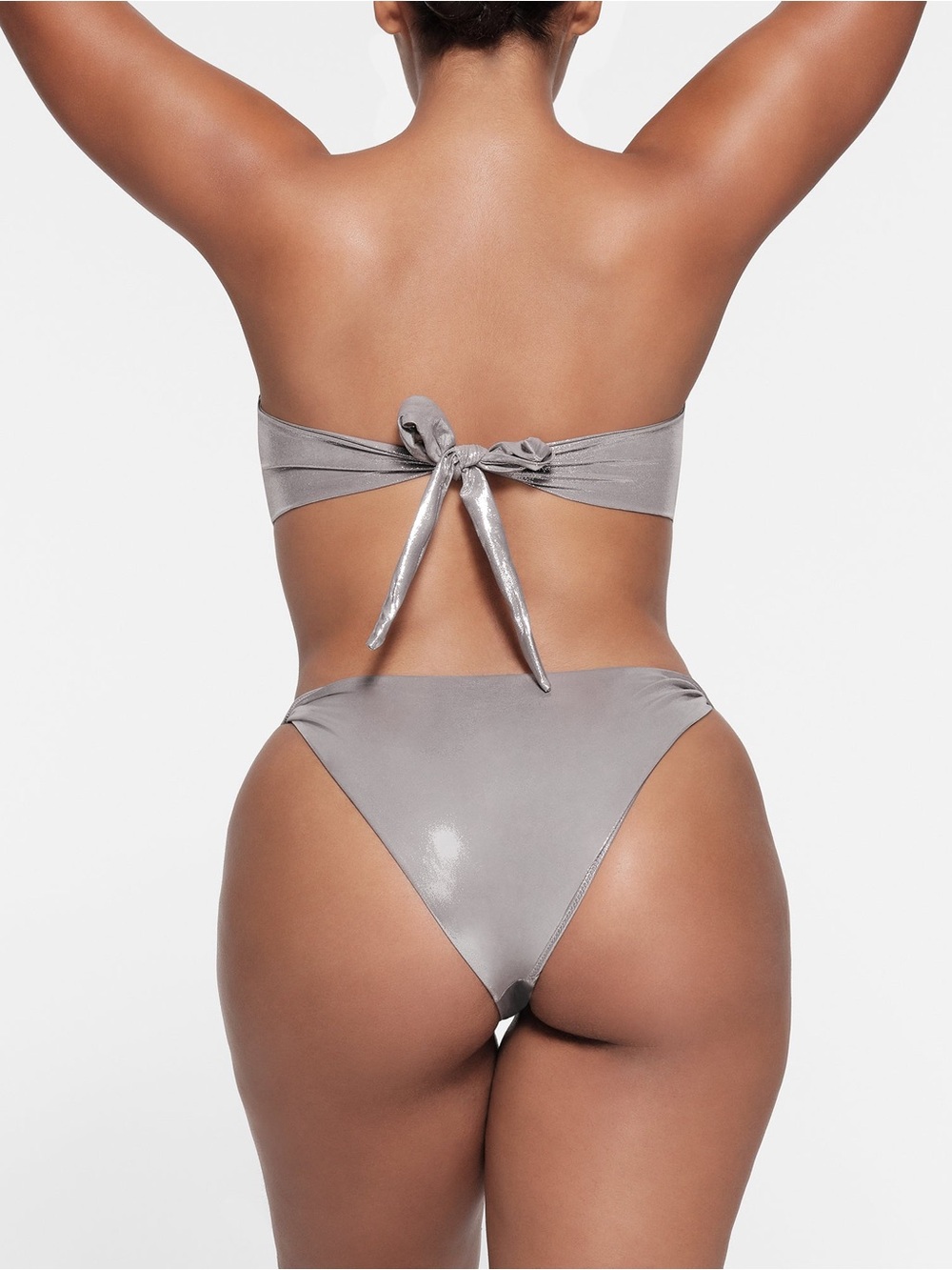 Skims Liquid Shine Bikini Bottoms in Smoke